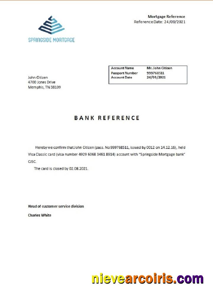 USA Springside Mortgage closure reference